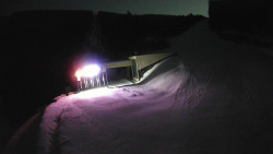 Modrá sjezdovka - dojezd k lanové dráze