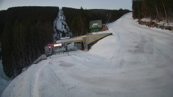 Modrá sjezdovka - dojezd k lanové dráze