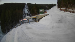 Modrá sjezdovka - dojezd k lanové dráze