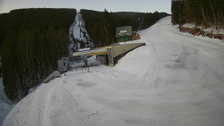 Modrá sjezdovka - dojezd k lanové dráze