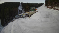 Modrá sjezdovka - dojezd k lanové dráze