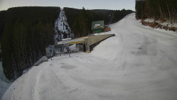 Modrá sjezdovka - dojezd k lanové dráze