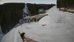 Modrá sjezdovka - dojezd k lanové dráze