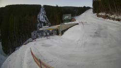 Modrá sjezdovka - dojezd k lanové dráze