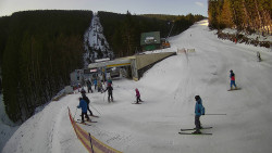 Modrá sjezdovka - dojezd k lanové dráze