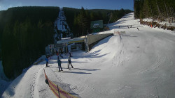 Modrá sjezdovka - dojezd k lanové dráze