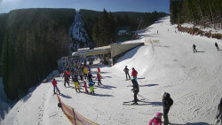 Modrá sjezdovka - dojezd k lanové dráze