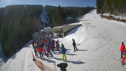 Modrá sjezdovka - dojezd k lanové dráze