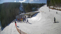 Modrá sjezdovka - dojezd k lanové dráze