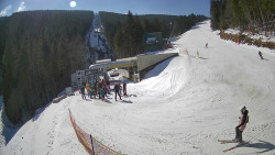 Modrá sjezdovka - dojezd k lanové dráze