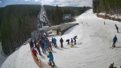 Modrá sjezdovka - dojezd k lanové dráze