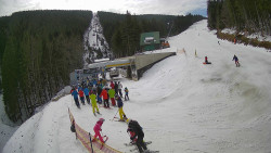 Modrá sjezdovka - dojezd k lanové dráze