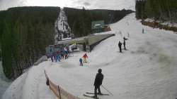 Modrá sjezdovka - dojezd k lanové dráze