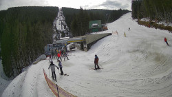 Modrá sjezdovka - dojezd k lanové dráze