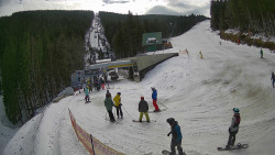 Modrá sjezdovka - dojezd k lanové dráze