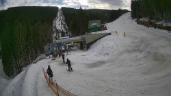 Modrá sjezdovka - dojezd k lanové dráze