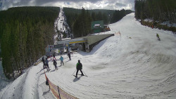 Modrá sjezdovka - dojezd k lanové dráze