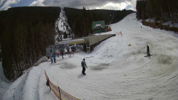 Modrá sjezdovka - dojezd k lanové dráze