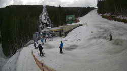 Modrá sjezdovka - dojezd k lanové dráze