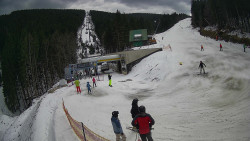 Modrá sjezdovka - dojezd k lanové dráze