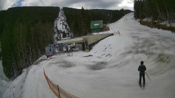 Modrá sjezdovka - dojezd k lanové dráze