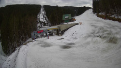 Modrá sjezdovka - dojezd k lanové dráze