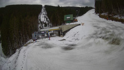 Modrá sjezdovka - dojezd k lanové dráze