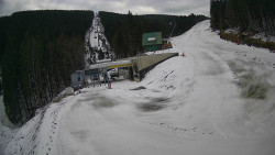 Modrá sjezdovka - dojezd k lanové dráze