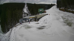 Modrá sjezdovka - dojezd k lanové dráze