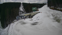 Modrá sjezdovka - dojezd k lanové dráze