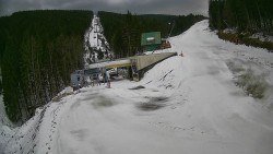 Modrá sjezdovka - dojezd k lanové dráze