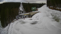 Modrá sjezdovka - dojezd k lanové dráze