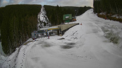 Modrá sjezdovka - dojezd k lanové dráze