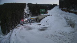 Modrá sjezdovka - dojezd k lanové dráze