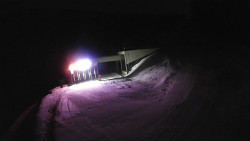 Modrá sjezdovka - dojezd k lanové dráze