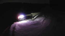 Modrá sjezdovka - dojezd k lanové dráze