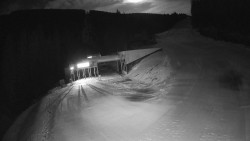 Modrá sjezdovka - dojezd k lanové dráze