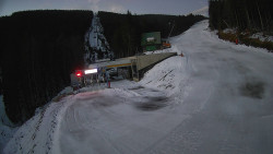 Modrá sjezdovka - dojezd k lanové dráze