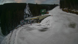 Modrá sjezdovka - dojezd k lanové dráze