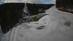 Modrá sjezdovka - dojezd k lanové dráze