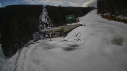 Modrá sjezdovka - dojezd k lanové dráze