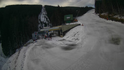 Modrá sjezdovka - dojezd k lanové dráze