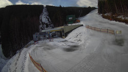 Modrá sjezdovka - dojezd k lanové dráze