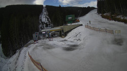 Modrá sjezdovka - dojezd k lanové dráze