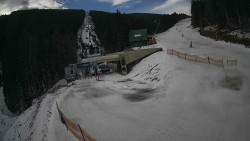 Modrá sjezdovka - dojezd k lanové dráze