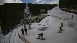 Modrá sjezdovka - dojezd k lanové dráze