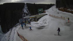 Modrá sjezdovka - dojezd k lanové dráze