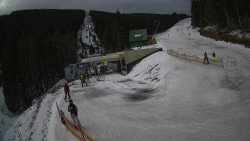 Modrá sjezdovka - dojezd k lanové dráze