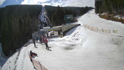 Modrá sjezdovka - dojezd k lanové dráze