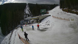 Modrá sjezdovka - dojezd k lanové dráze